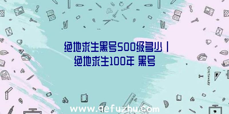 「绝地求生黑号500级多少」|绝地求生100年